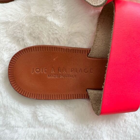 Joie A La Plage Sable Leather Slip On Sandals Pink Size 38.5 - Picture 6 of 10